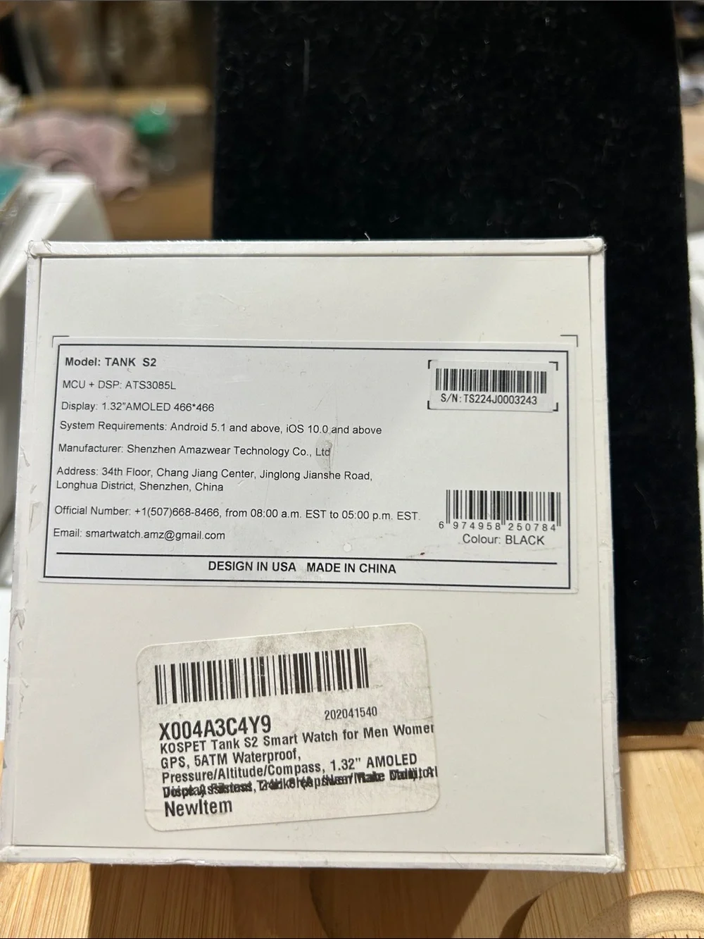 Kospet Military grade Smartwatch sealed brand new- Black